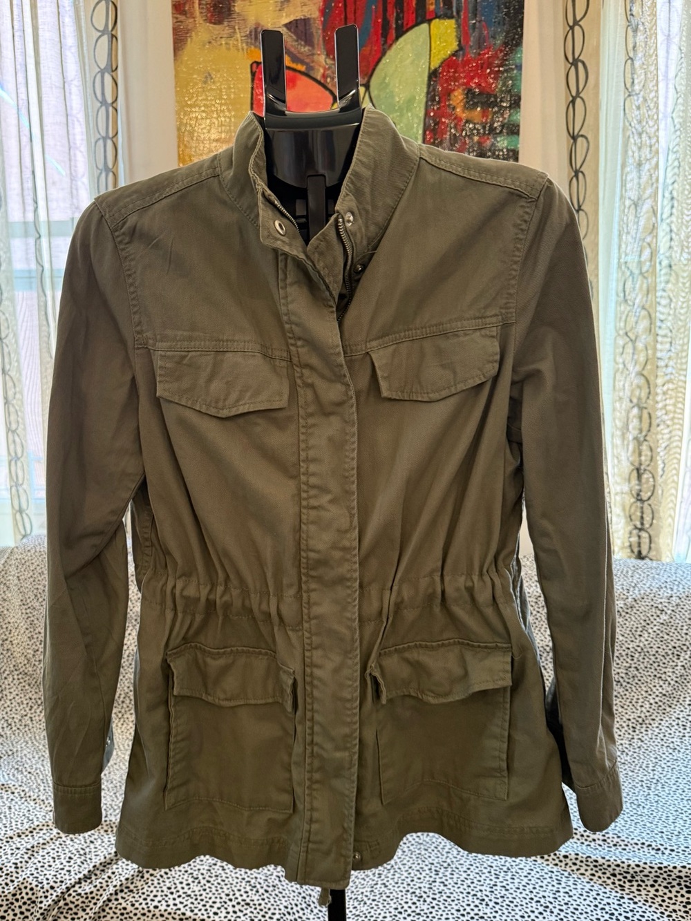 GAP Olive Green Utility Jacket with Cinch Waist